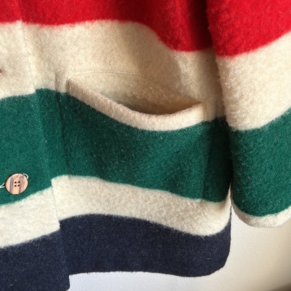VTG Pendleton Hudson Bay Stripe Wool Blanket Coat - Picture 5 of 12